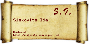 Siskovits Ida névjegykártya