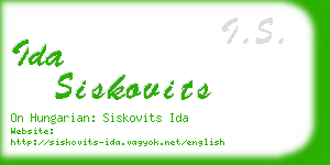 ida siskovits business card